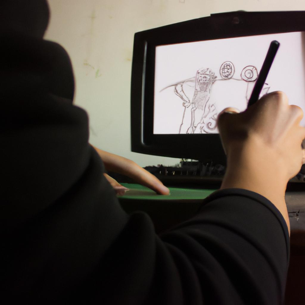 Person using animation software